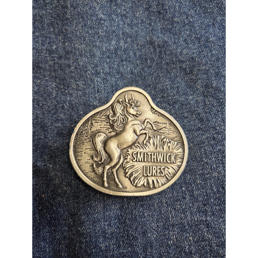 Smithwick Lubes Stallion Advertising Belt Buckle - Rewards Inc USA
